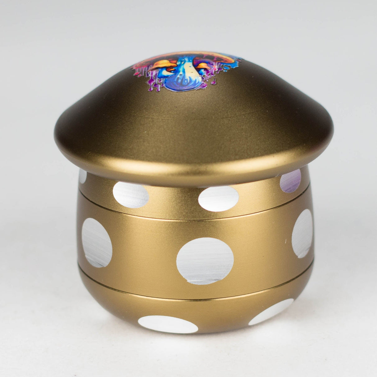 ZAluminum Mushroom Grinder 4 Layers Regular Grinder 777 Smoke Gold