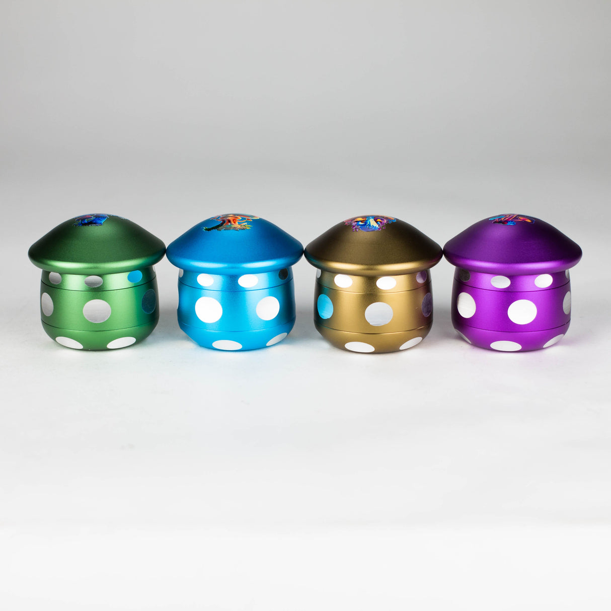 ZAluminum Mushroom Grinder 4 Layers Regular Grinder 777 Smoke