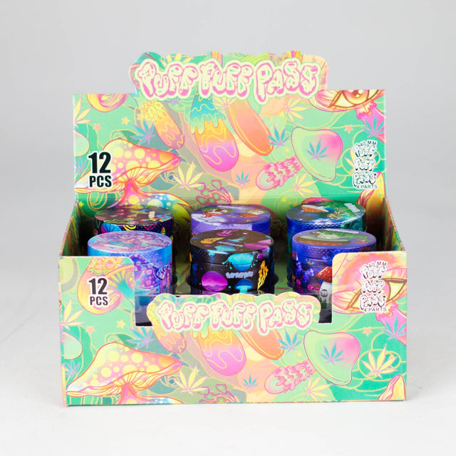 Z1.5" Metal Grinder 4 Layers with Fairytale Design Box of 12 Display Pack 777 Smoke