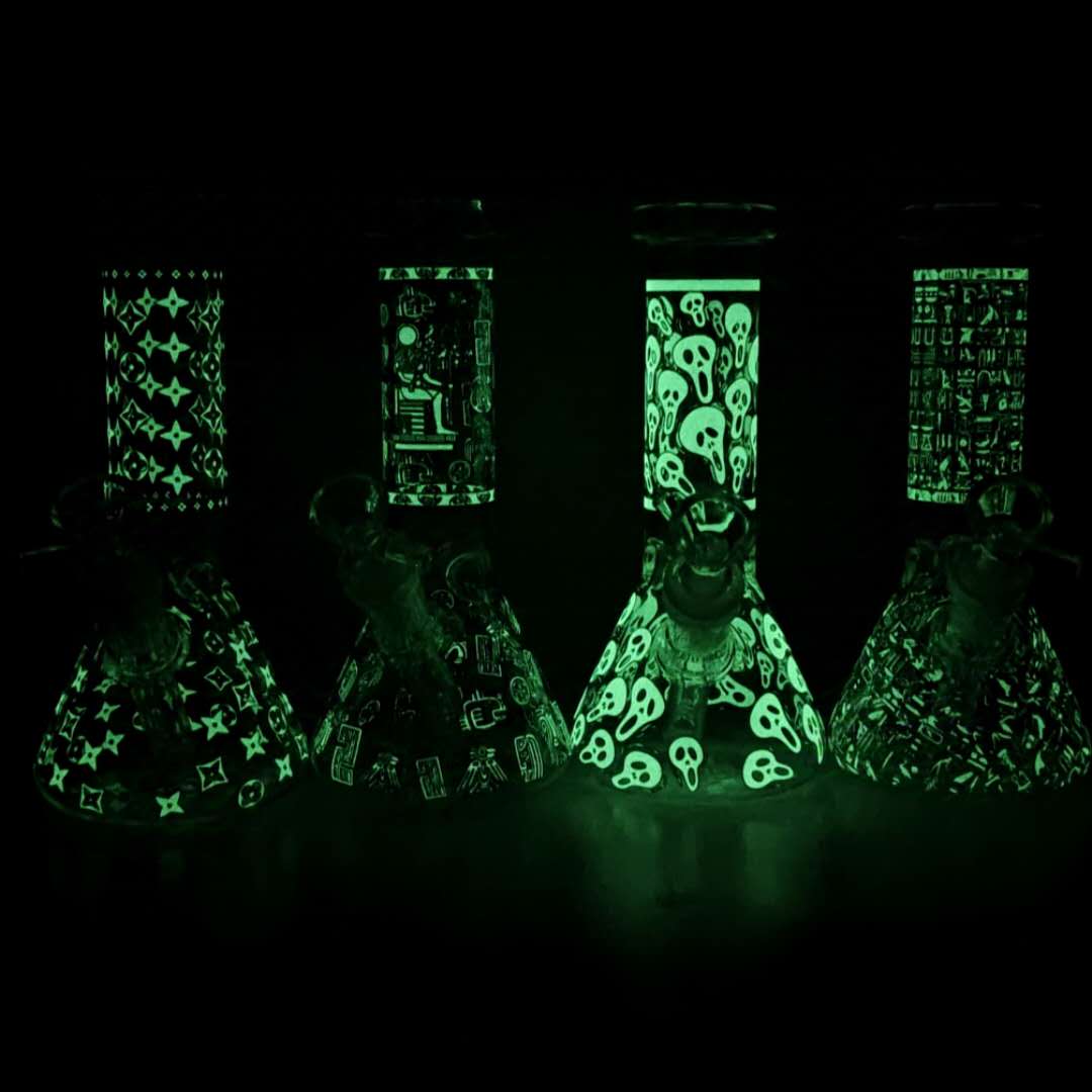 8" 5mm 38mm Grown In The Dark Beaker Bong Glass Bong Super Supplys Inc