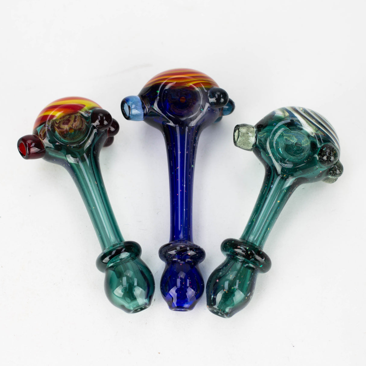 Shine Glassworks made in Canada | Crushed Opal Space fumed handpipe with spiral bowl Glass Pipe Smoking Cat Distribution