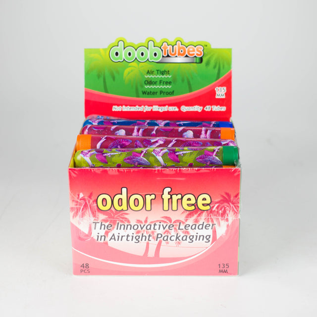 Odor Free Blunt Storage Tubes with Mushroom Design Box of 48 Tube 777 Smoke