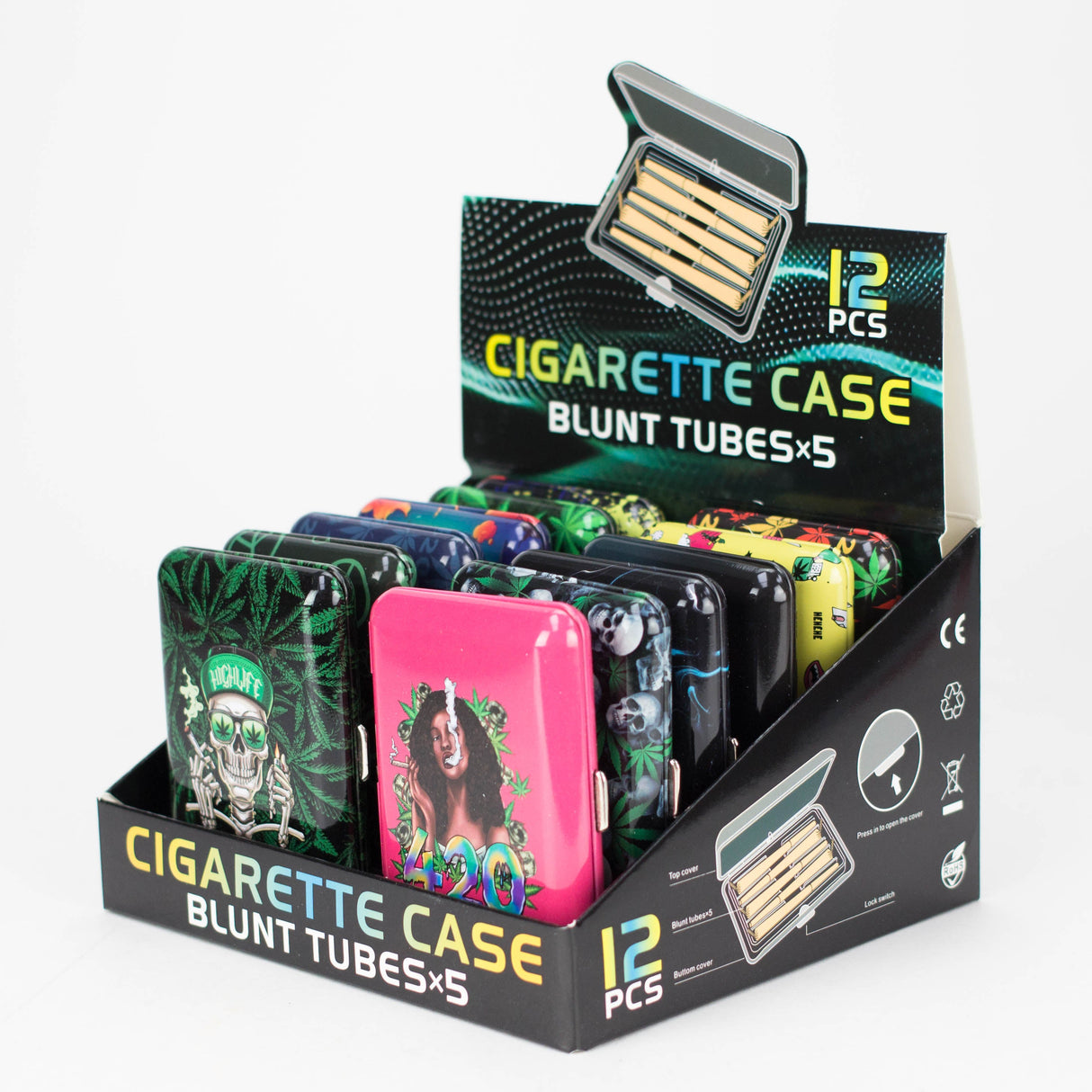 Blunt Tubes Storage Case Box of 12 Case 777 Smoke