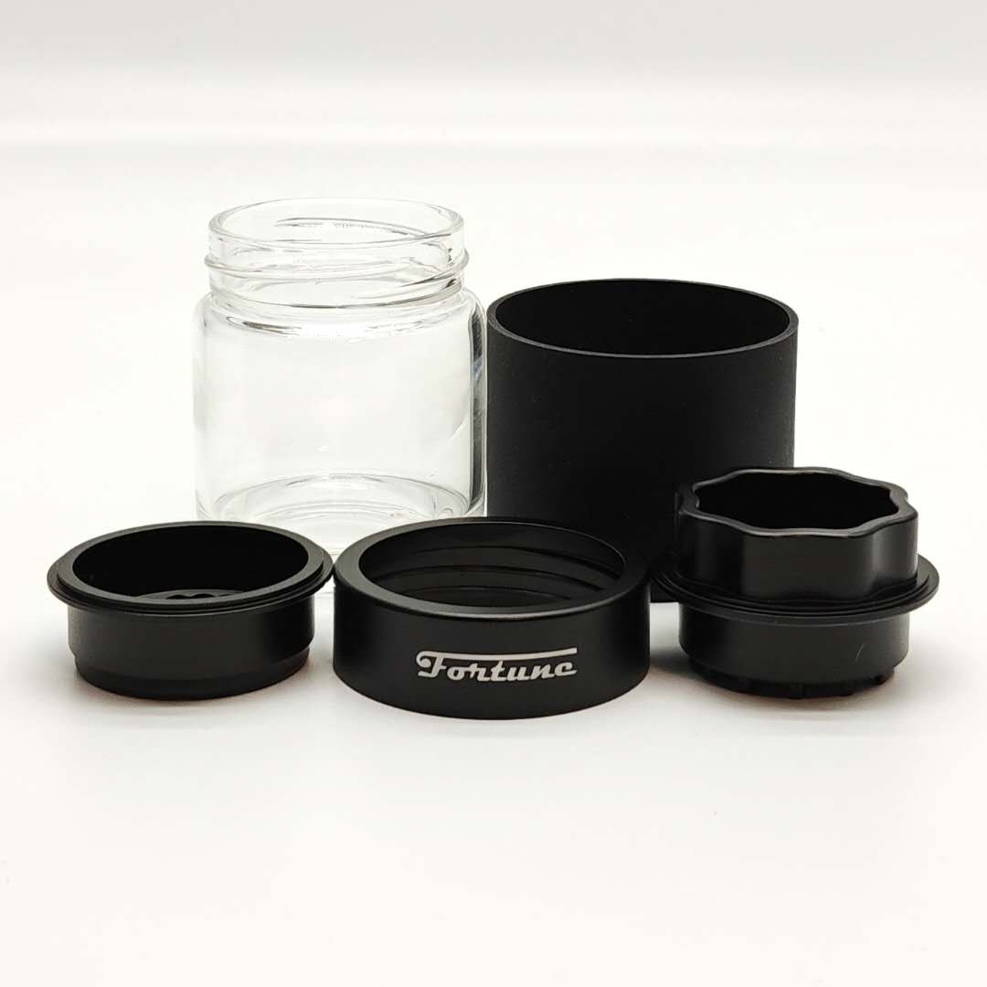 Fortune | 4 Parts Aluminum Grinder with Glass Jar Herb Saver Grinder Fortune