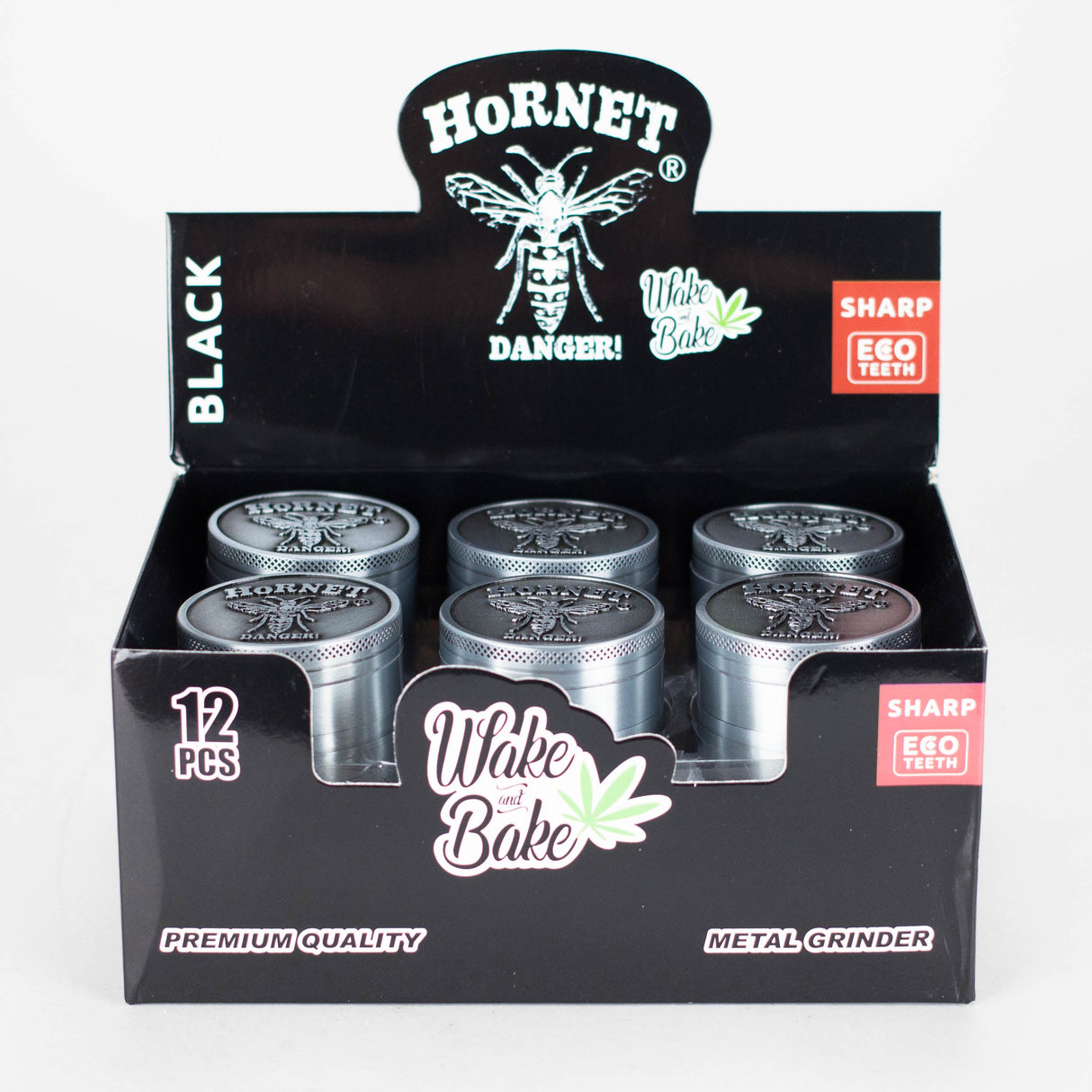 Z2" Metal Grinder 4 Layers with Hornet Design Box of 12 Display Pack 777 Smoke