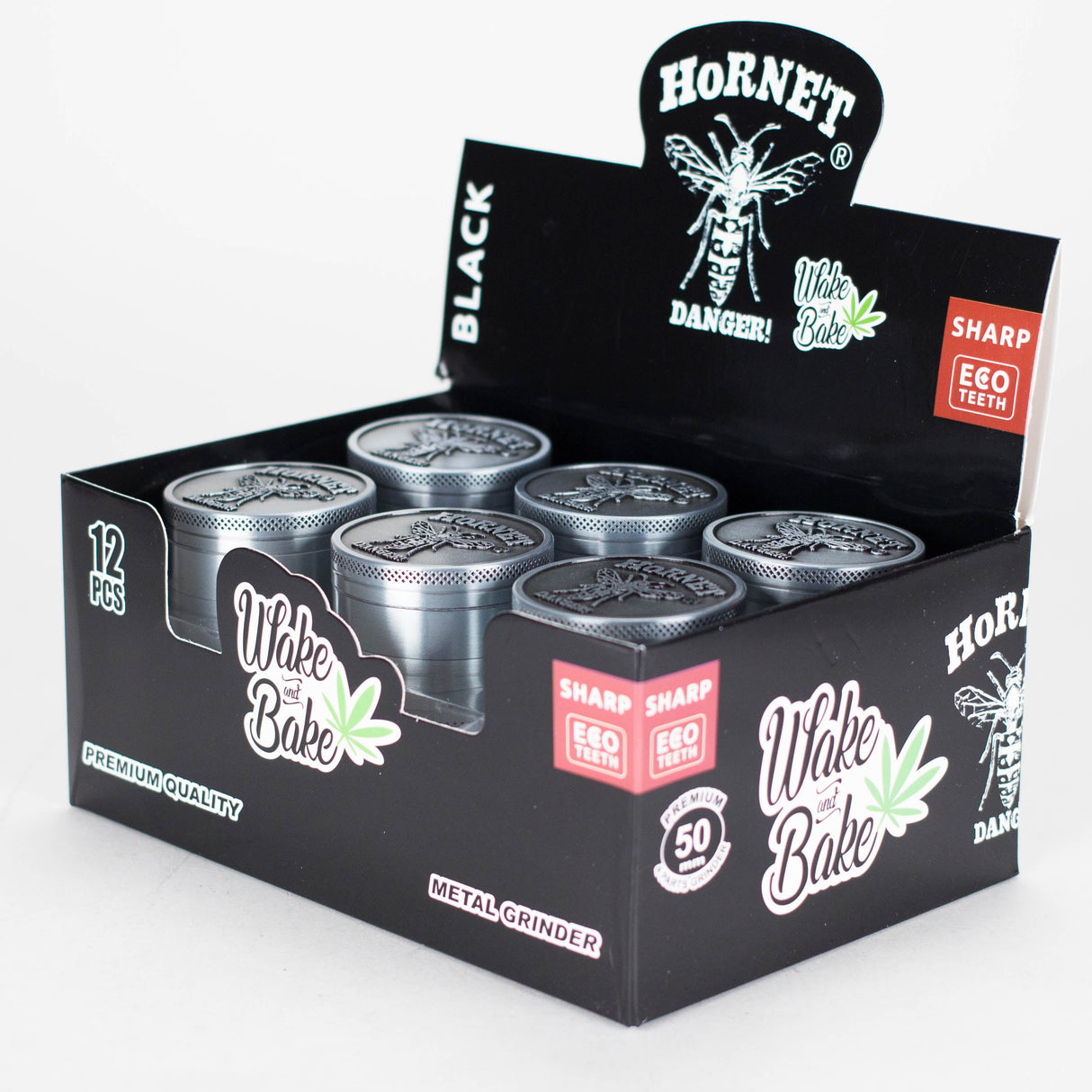 Z2" Metal Grinder 4 Layers with Hornet Design Box of 12 Display Pack 777 Smoke