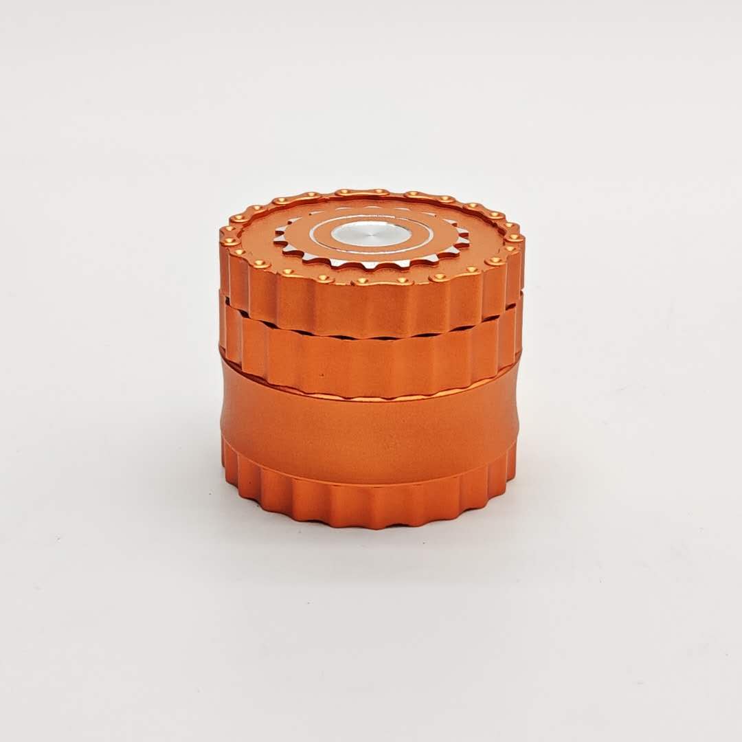 4 Parts 63*51mm New Teeth Aluminum Grinder-Assorted Color Regular Grinder Super Supplys Inc Orange