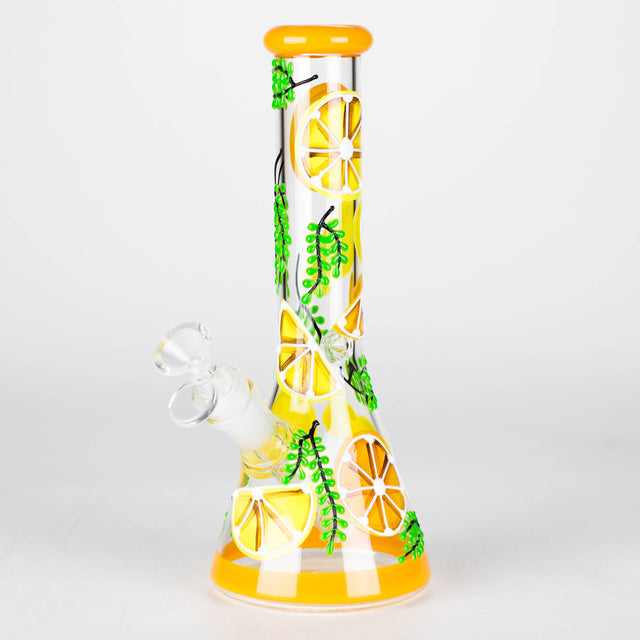 Z10" 3D Glass Bong With Orange Design Glass Bong 777 Smoke