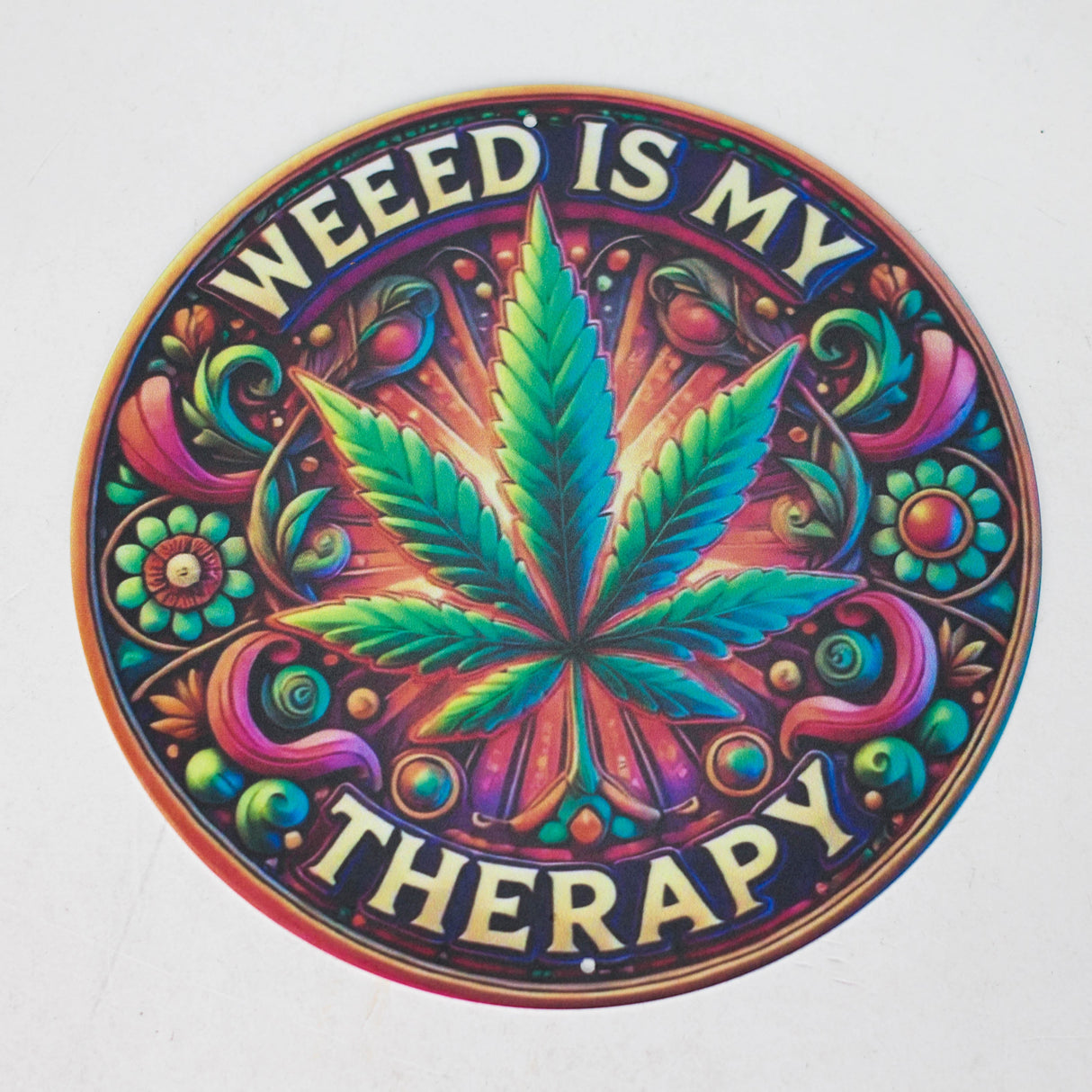TRIM QUEEN | 420 VINTAGE ROUND SIGNS Flag · Sign Trim Queen WEED IS MY THERAPY