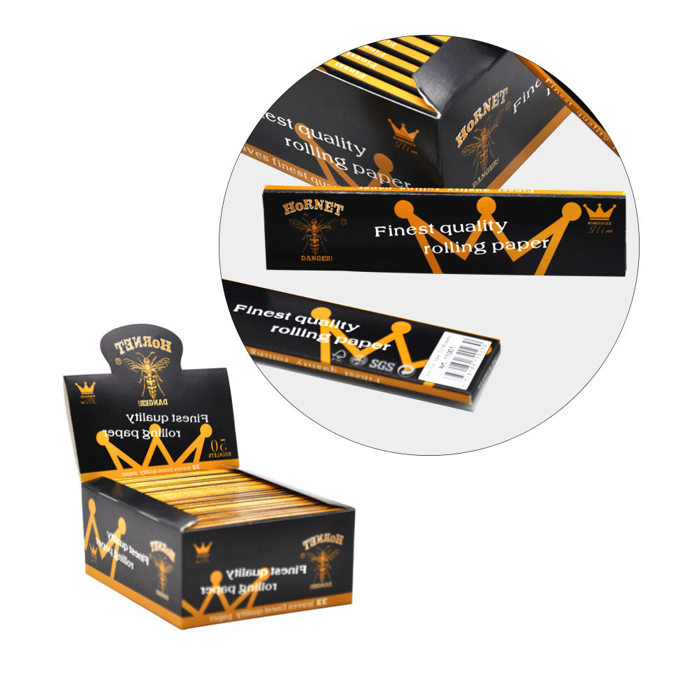 Hornet | Black Natural Gum King Size Rolling Paper King Size Super Supplys Inc