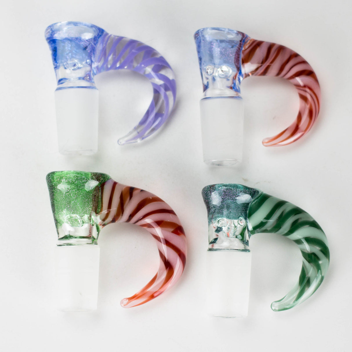Shine Glassworks | 19mm 4 Hole Dichroic bowl with Horn - Made in Canada Bowl · Banger · Oil Burner Smoking Cat Distribution