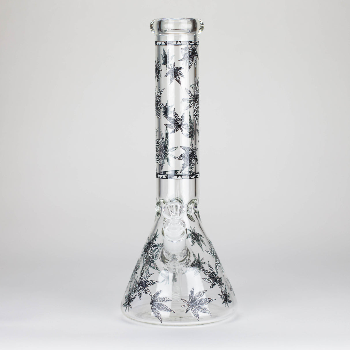 Karma | 14" Leaf Beaker Glow in the dark Glass Bong Glass Bong Maq Distributors