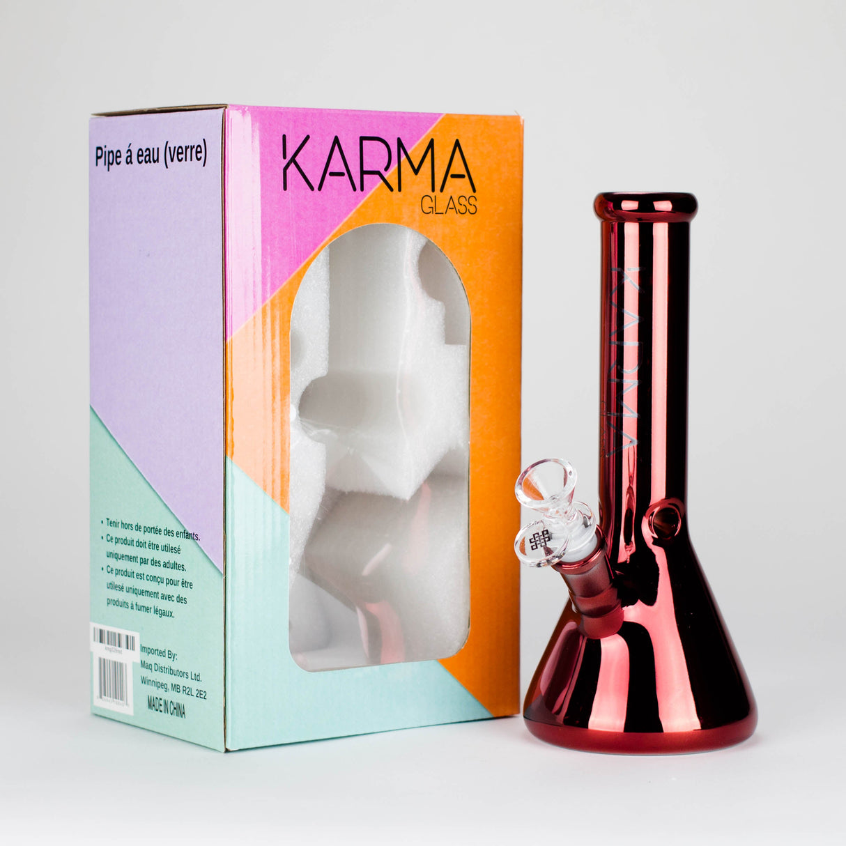 Karma | Glass Bong 9" Beaker Metallic Glass Bong Maq Distributors