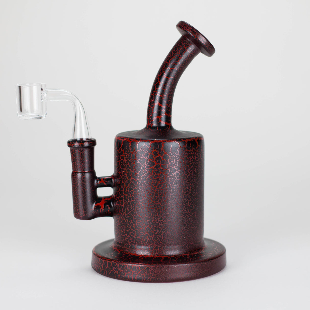 Karma | 6" Red Lightning Plated Inline Glass Dab Rig Glass Rig Maq Distributors