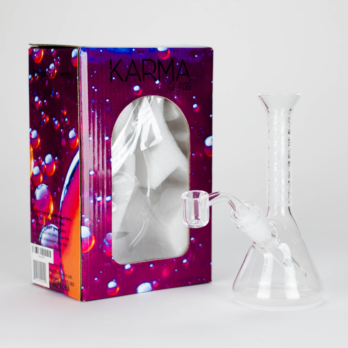 Karma | 7" Sandblasted Beaker Glass Dab Rig Glass Rig Maq Distributors