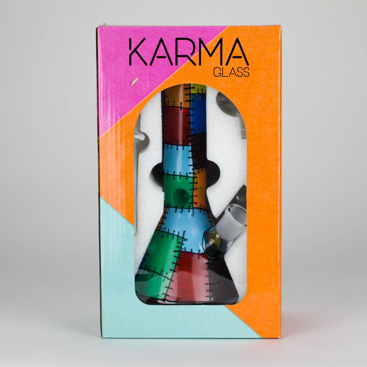 Karma | 9" Beaker Stitched Up Design Glass Bong Glass Bong Maq Distributors