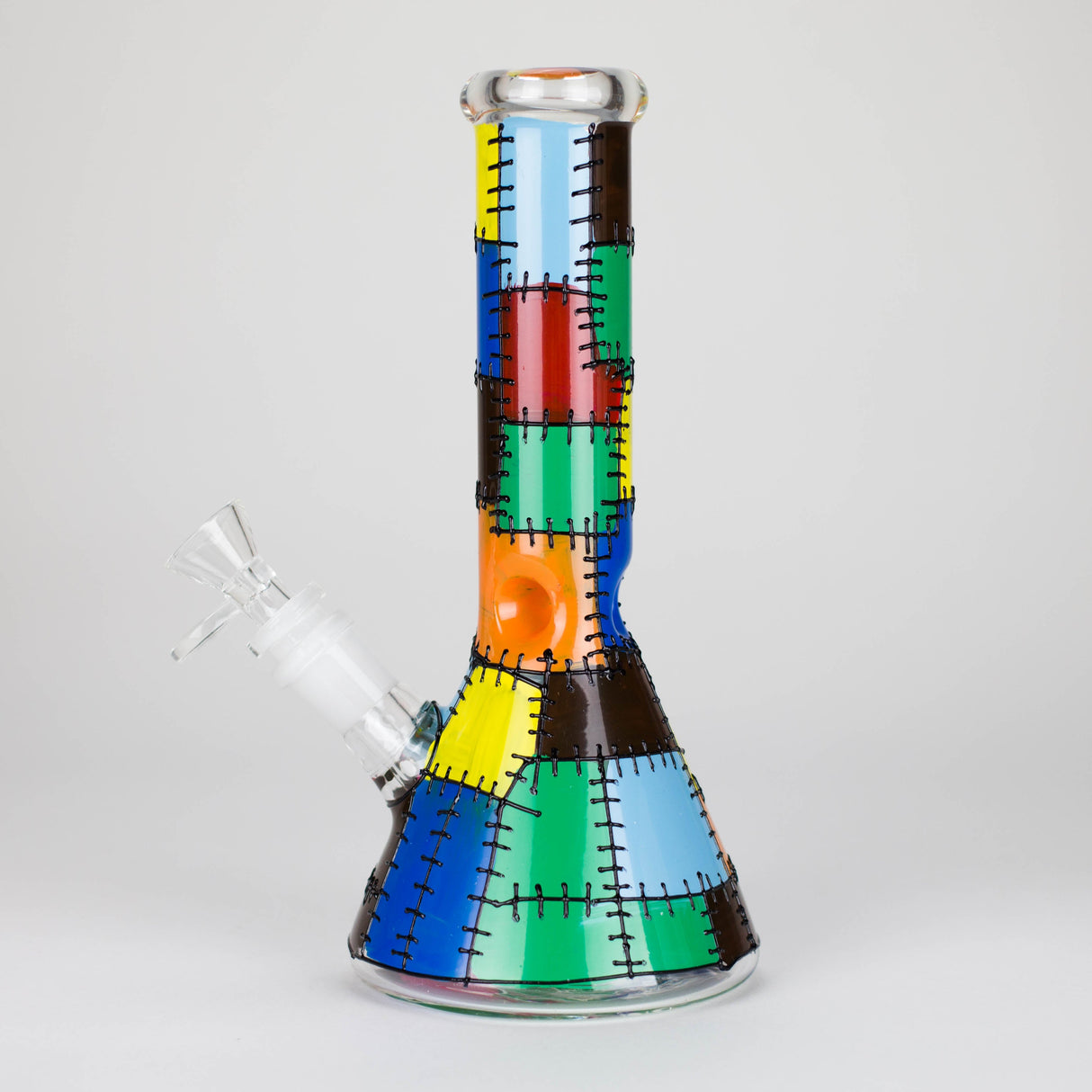 Karma | 9" Beaker Stitched Up Design Glass Bong Glass Bong Maq Distributors