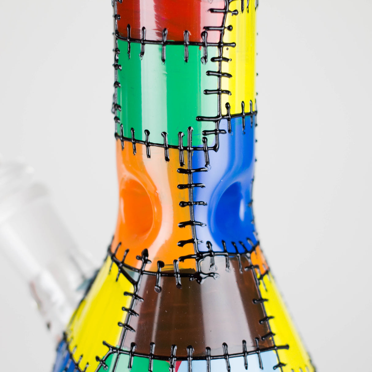 Karma | 9" Beaker Stitched Up Design Glass Bong Glass Bong Maq Distributors