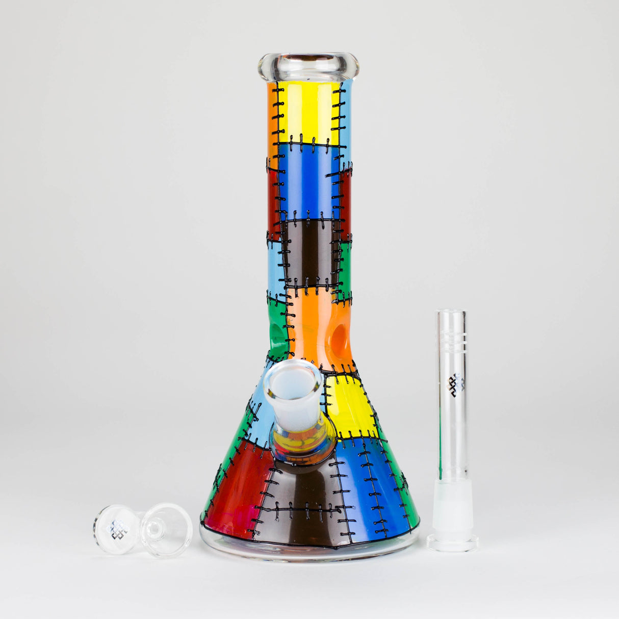 Karma | 9" Beaker Stitched Up Design Glass Bong Glass Bong Maq Distributors