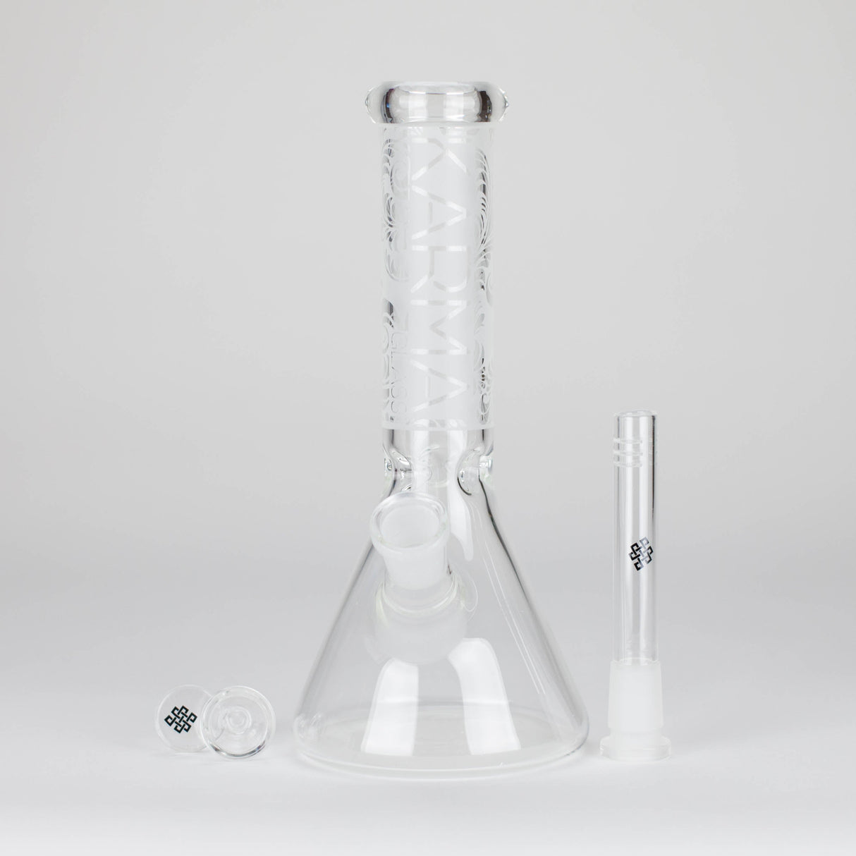 Karma | 9" Beaker Sandblasted Glass Bong Glass Bong Maq Distributors