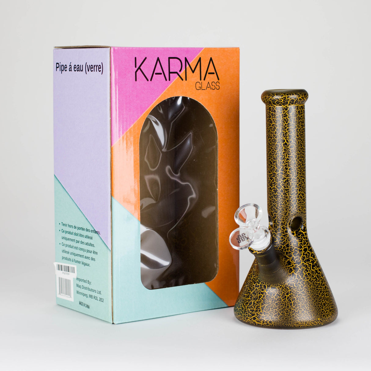 Karma | 9" Beaker Lightning Plated Glass Bong Glass Bong Maq Distributors