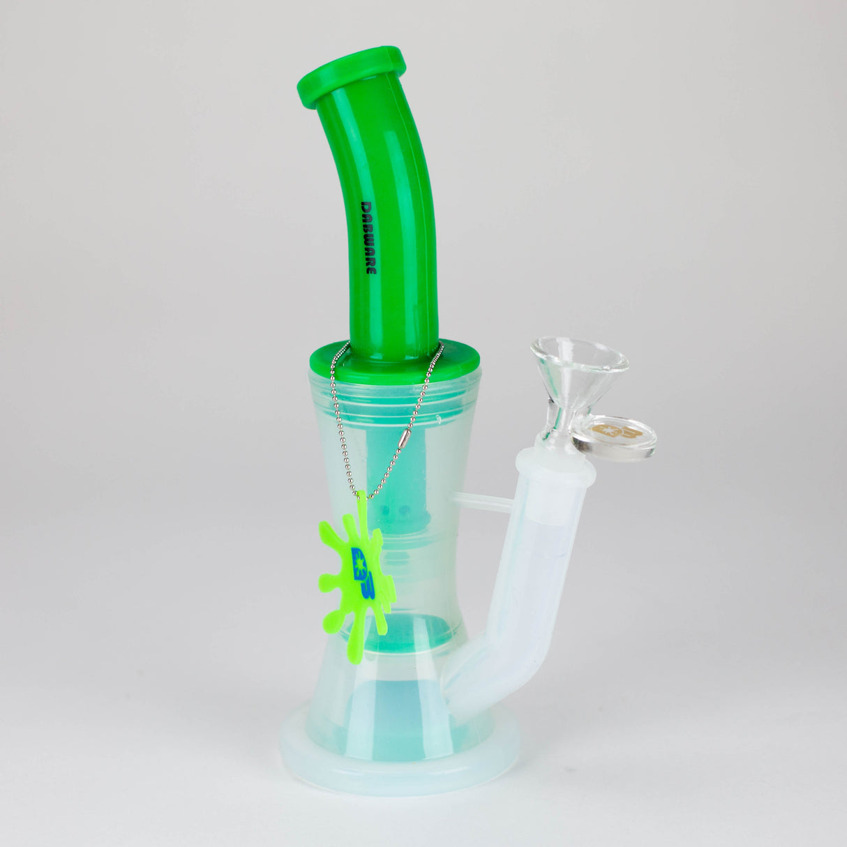 Dabware | Silicone Bubbler Platinum 10" Double Perc (Green) Resin · Silicone · Plastic Bong Maq Distributors Green