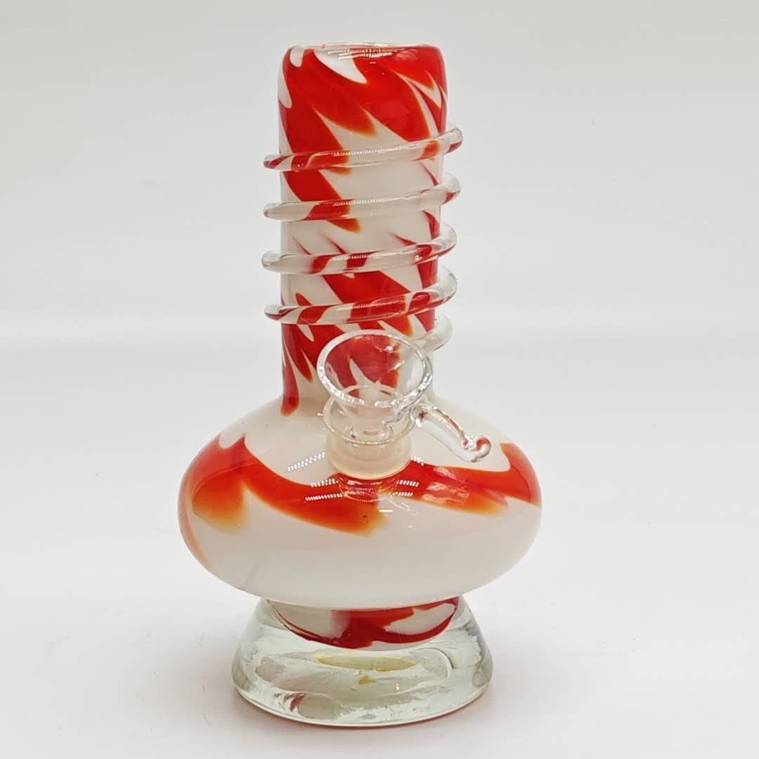 2 Parts 6 " Soft Glass 9 Colors Glass Bong Super Supplys Inc Crimson