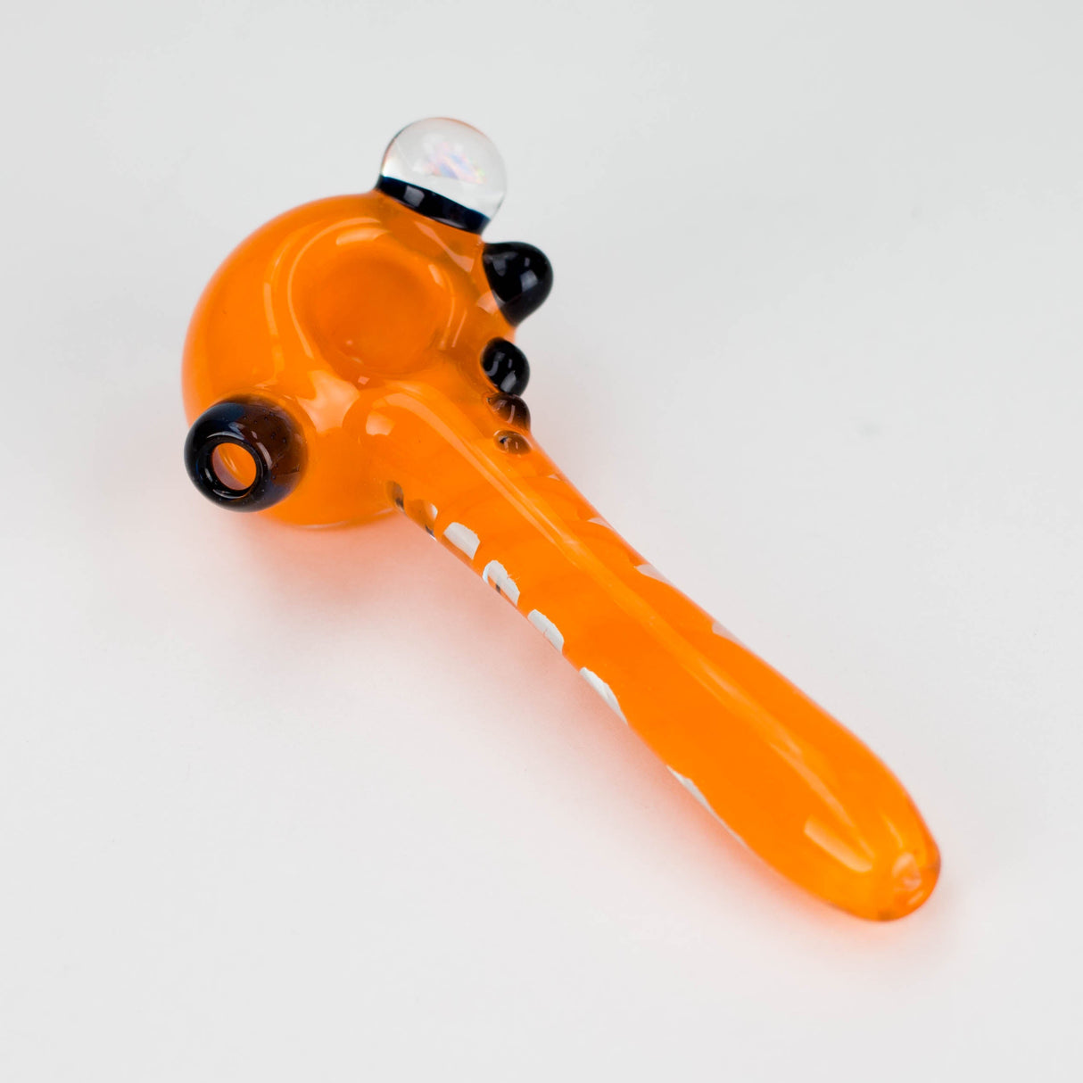 Shine Glassworks | Deluxe Frit Pipe with Large Opal - Made in Canada Glass Pipe Smoking Cat Distribution Orange