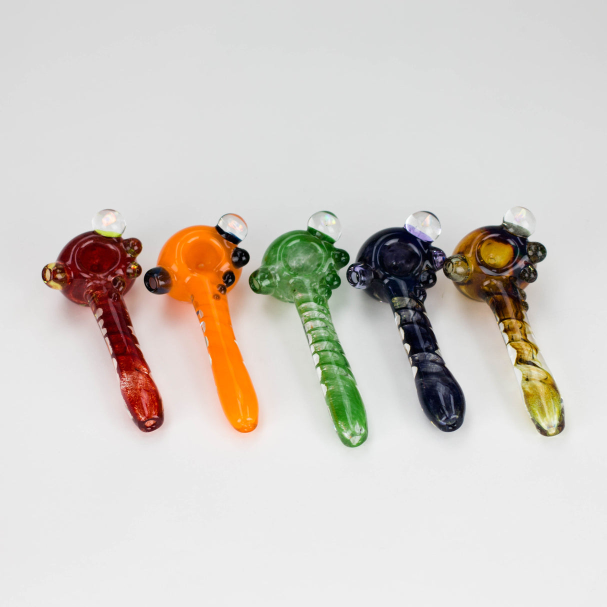 Shine Glassworks | Deluxe Frit Pipe with Large Opal - Made in Canada Glass Pipe Smoking Cat Distribution