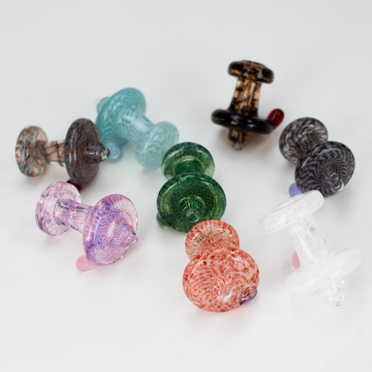 Shine Glassworks | Large Latticino Directional Carb Cap - Made in Canada Cap · Dabber · Insert · Clip · Nail Smoking Cat Distribution