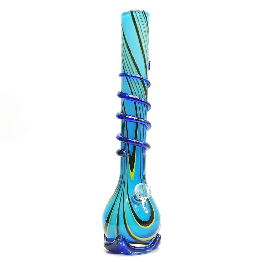 16" 2 Parts Soft Glass-4 Colors Glass Bong Super Supplys Inc Design-4