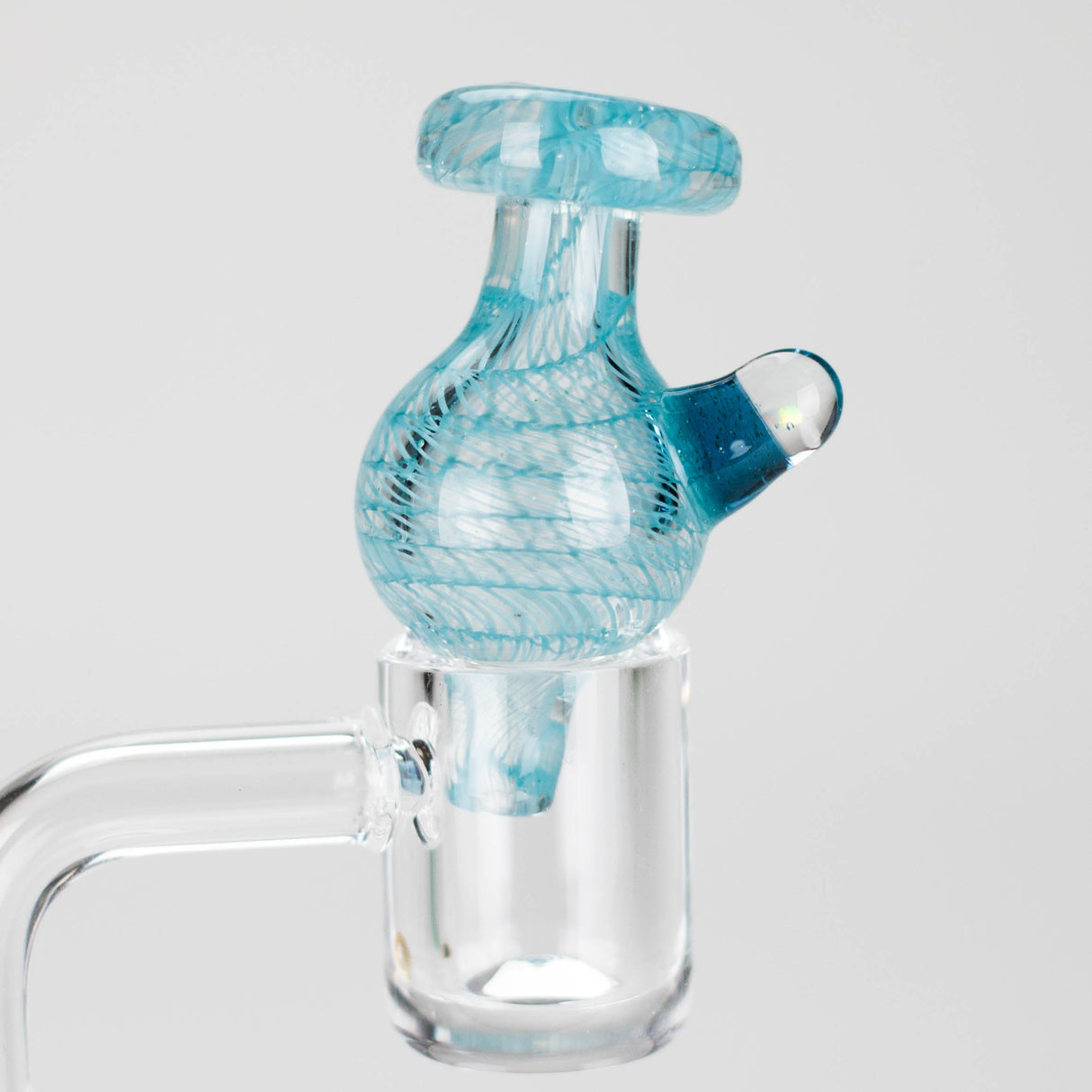 Shine Glassworks | Latticino Bubble Carb Cap - Made in Canada Cap · Dabber · Insert · Clip · Nail Smoking Cat Distribution Teal