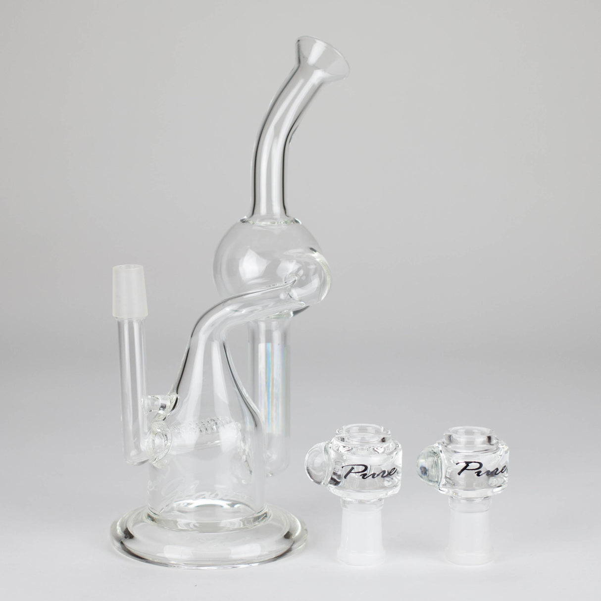 Pure Glass | 8" Infinity Recycler 2 - Flower and Dab Glass Rig PINNACLE DISTRIBUTORS INC.