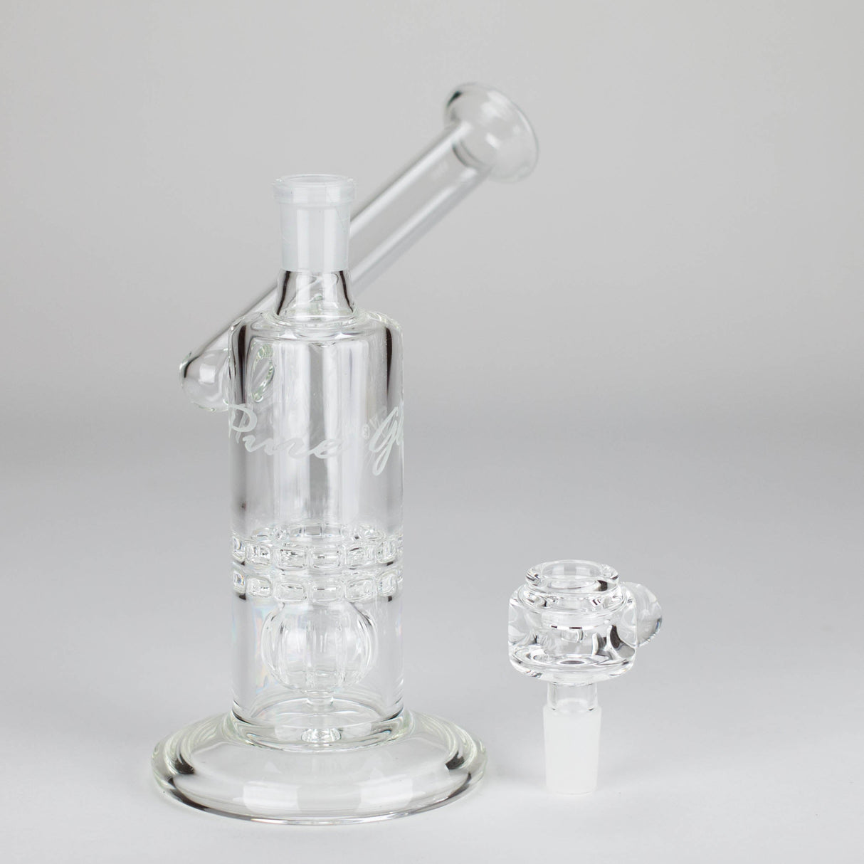 Pure Glass | 7" Mini Torus - Female 14mm Glass Bong PINNACLE DISTRIBUTORS INC.