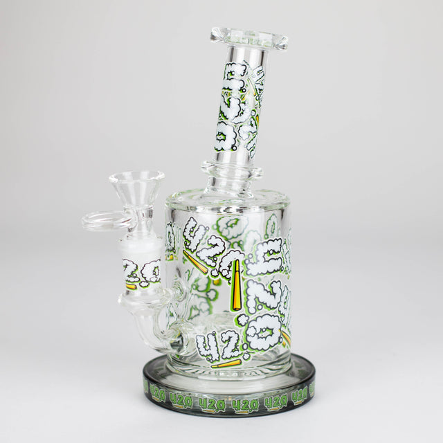 7" Color accented Glass Bong With Perc- 420 Special Edition Glass Bong 777 Smoke