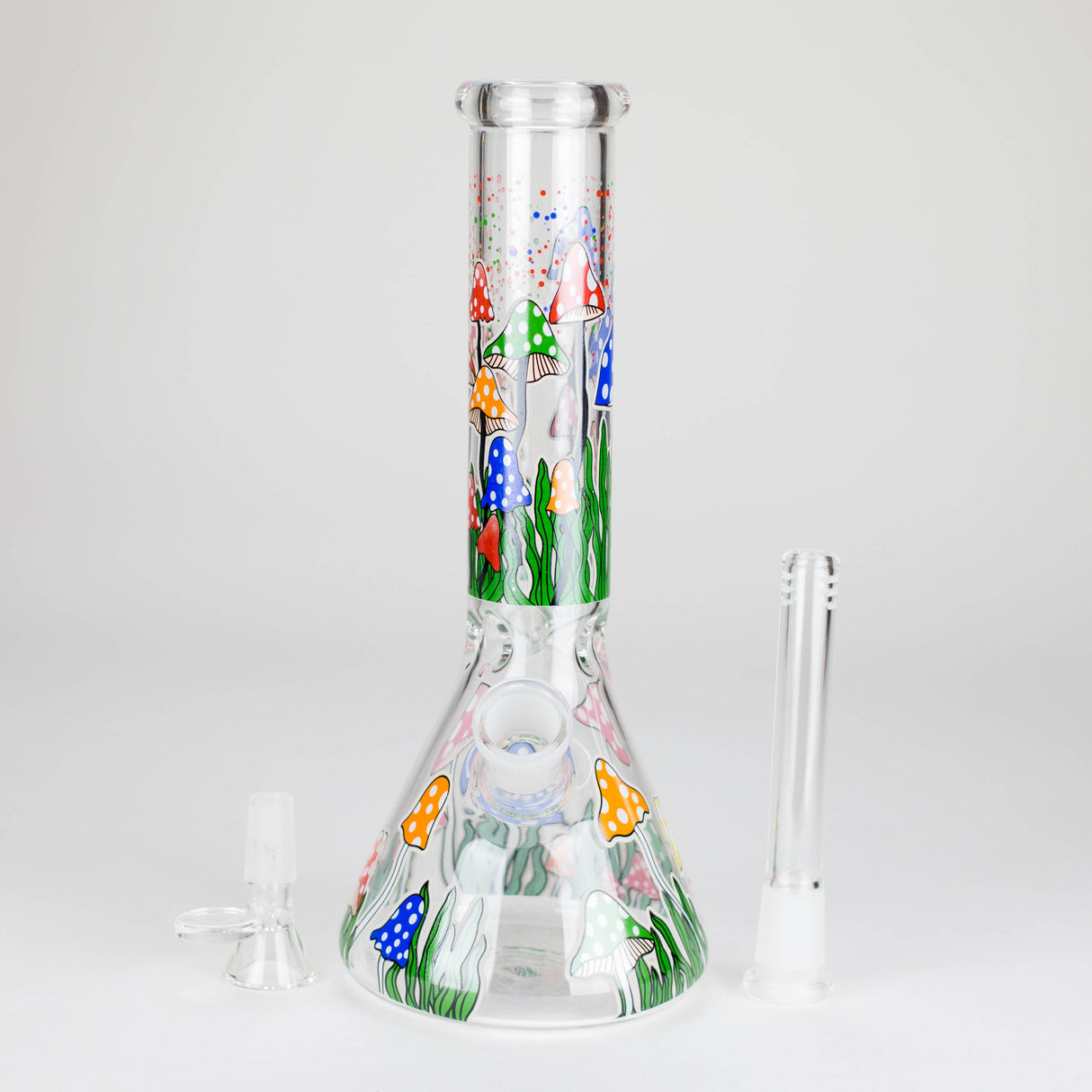 Z10" Glow in the dark Glass Bong With Mushroom Design Glass Bong 777 Smoke
