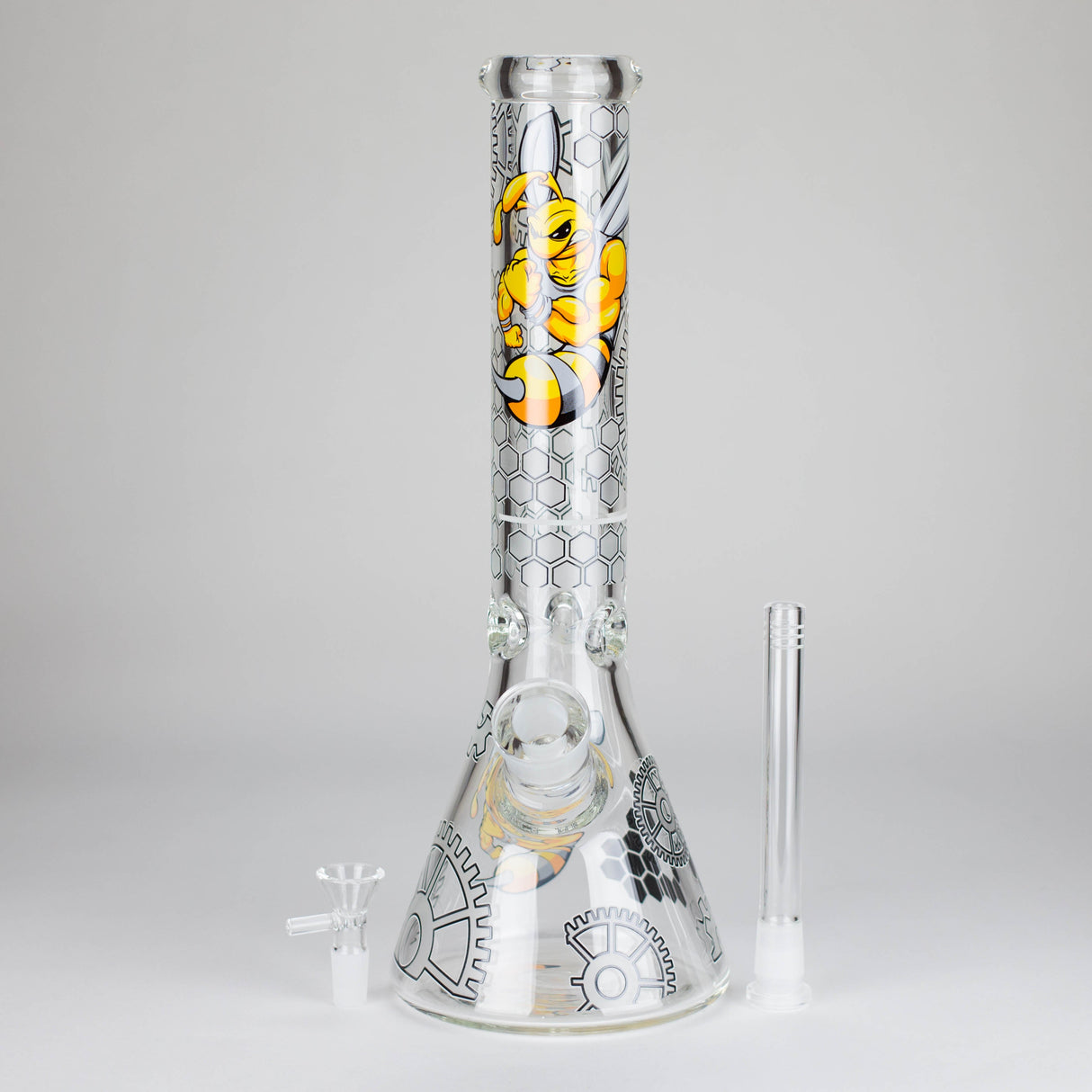 Z14" 7 mm Glass Bong With Cartoon Bee Design Glass Bong 777 Smoke