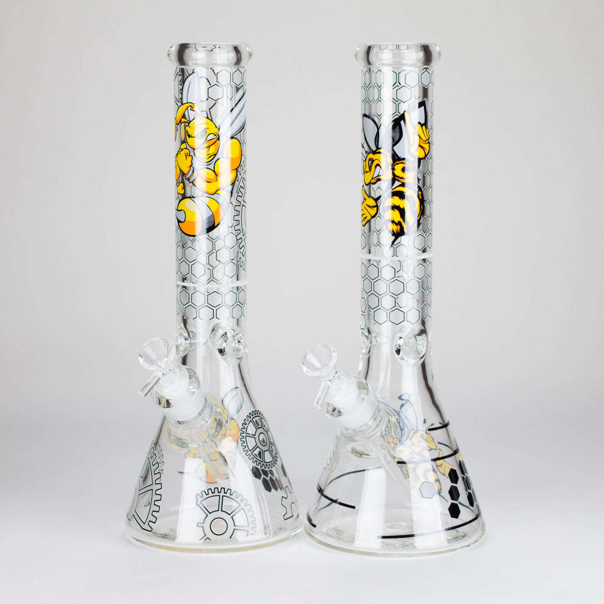 Z14" 7 mm Glass Bong With Cartoon Bee Design Glass Bong 777 Smoke