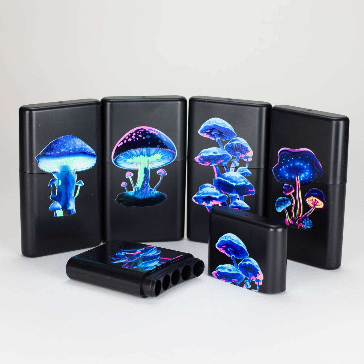 Five Joints Holder tubes with mushroom design Box of 11 Tube 777 Smoke