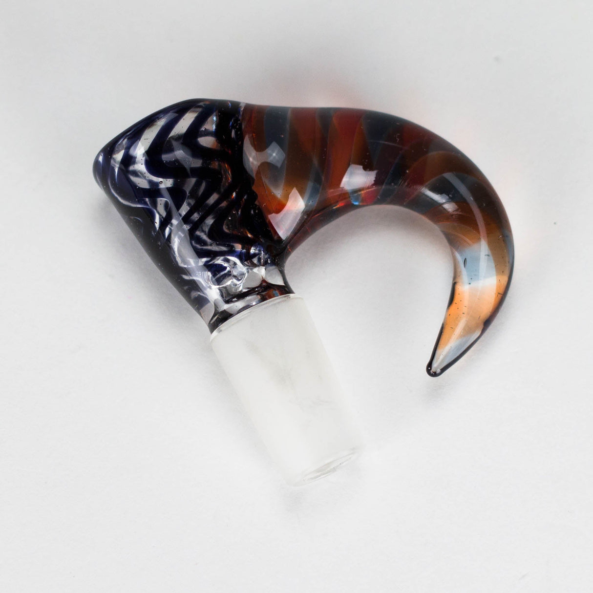 Shine Glassworks | 14mm 3 Hole Vacstack Bowl with Horn - Made in Canada Bowl · Banger · Oil Burner Smoking Cat Distribution Black Bowl with red/blue horns