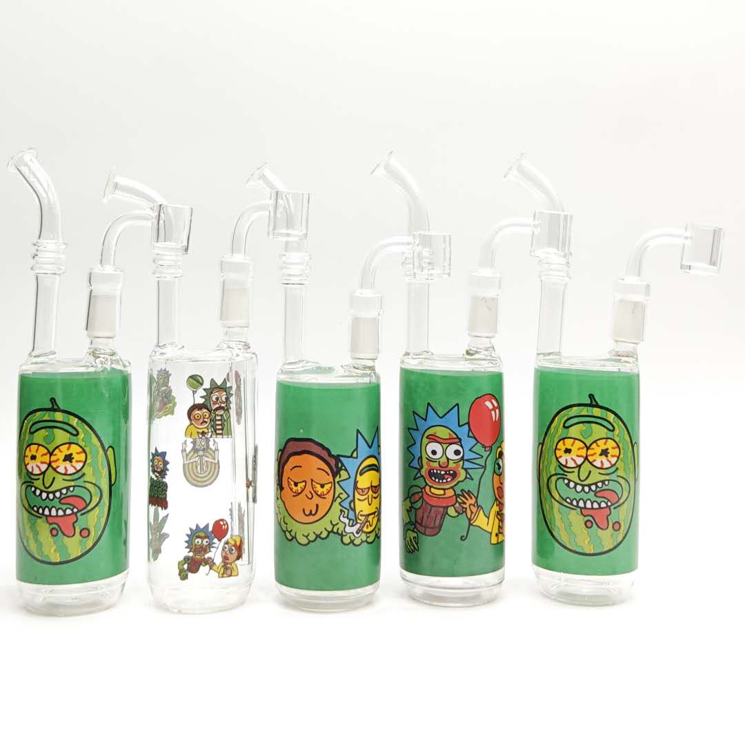 9" R&M Soda Rig With Quartz Banger-Assorted Design Glass Rig Super Supplys Inc