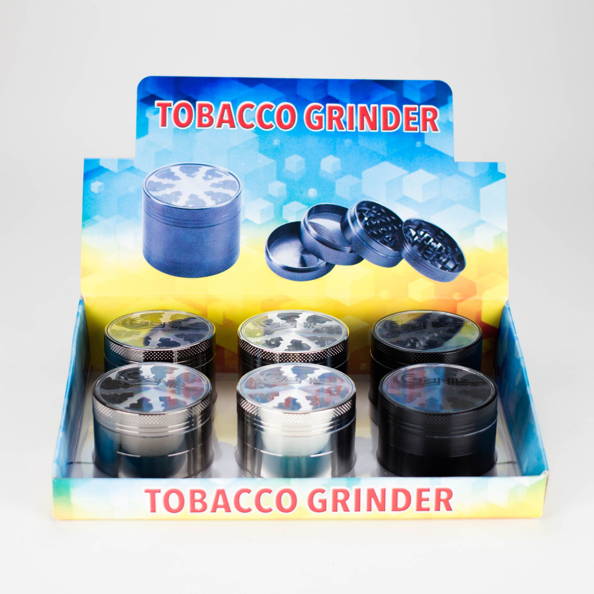 Genie | Clear Top Med 4pts Grinder Box of 6 Display Pack JJ Distribution