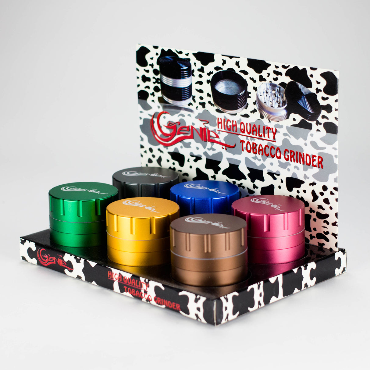 Genie | Aluminium 4pts Grinder Box of 6 Display Pack JJ Distribution