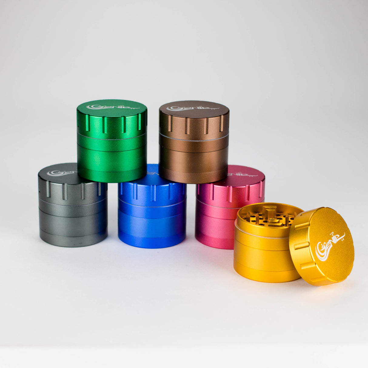 Genie | Aluminium 4pts Grinder Box of 6 Display Pack JJ Distribution