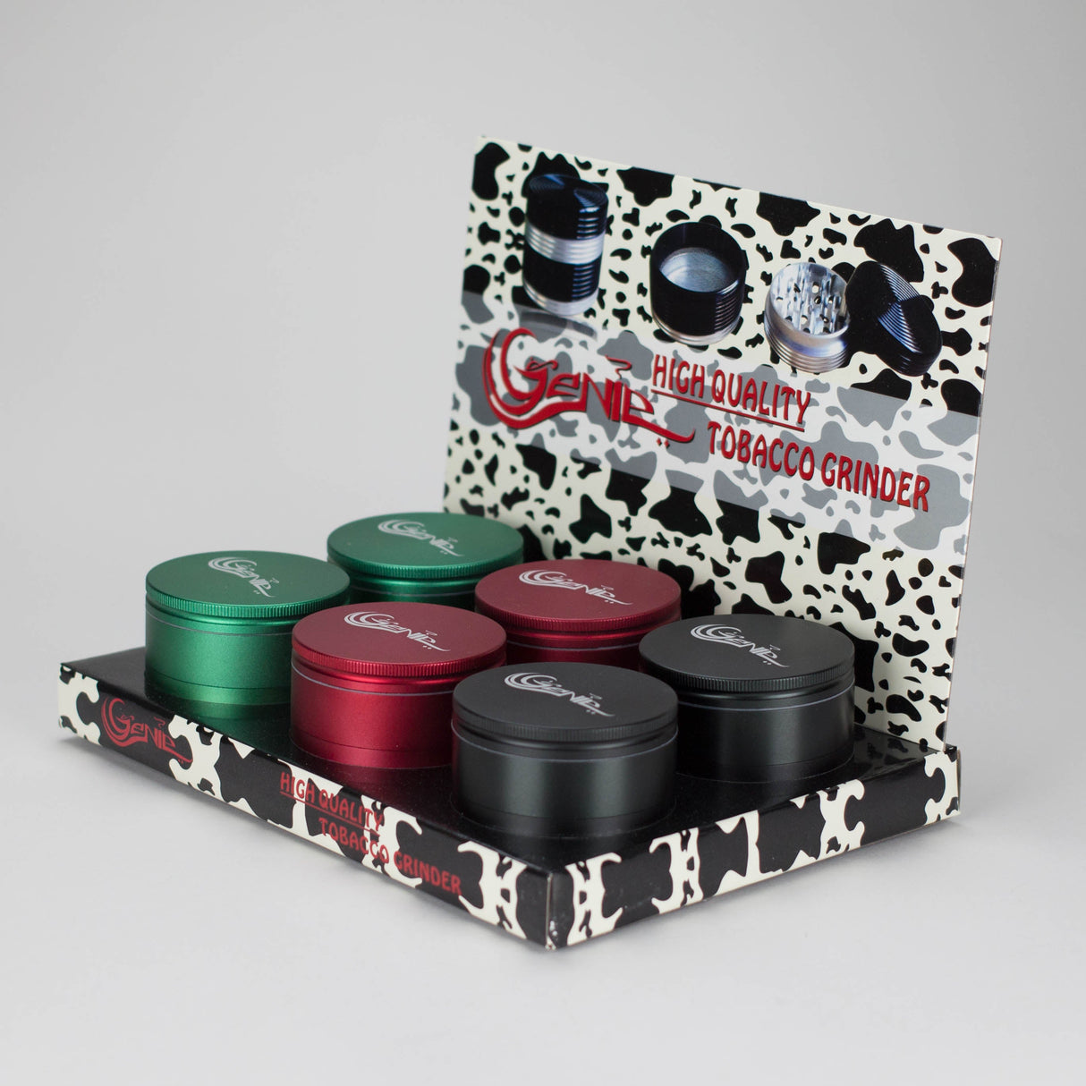 Genie | Metal Simple 4pts Grinder Box of 6 Display Pack JJ Distribution
