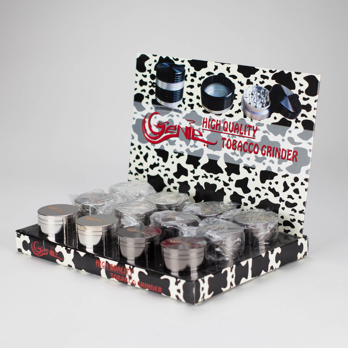Genie | Metal Mini Grinder 4pts Box of 12 Display Pack JJ Distribution