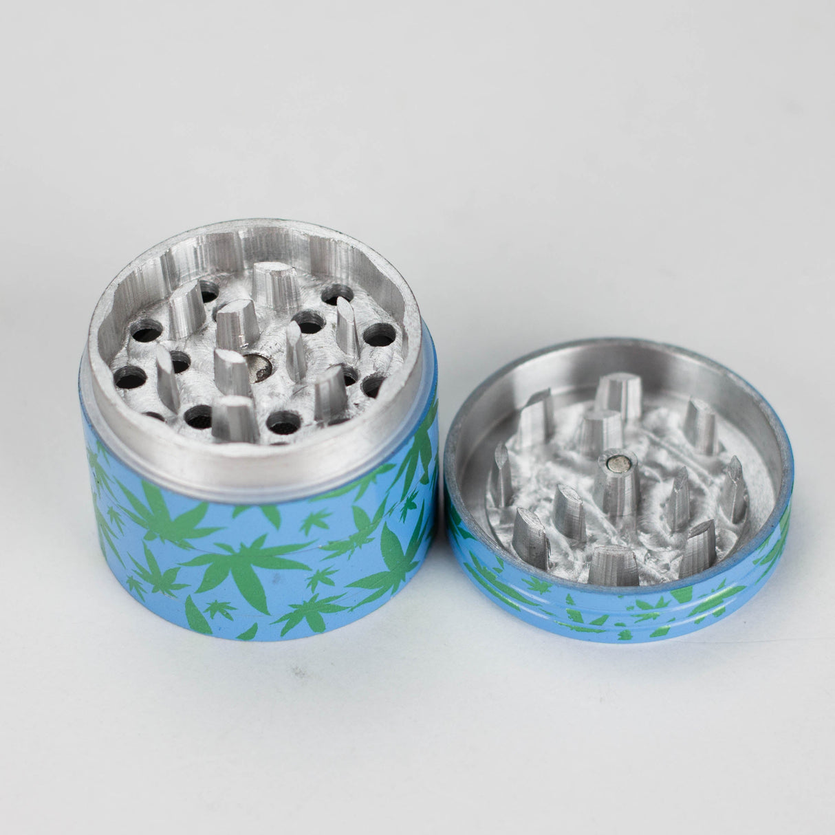 45mm Leaf aluminium grinder Pack of 15 Display Pack Bongzie Smokes