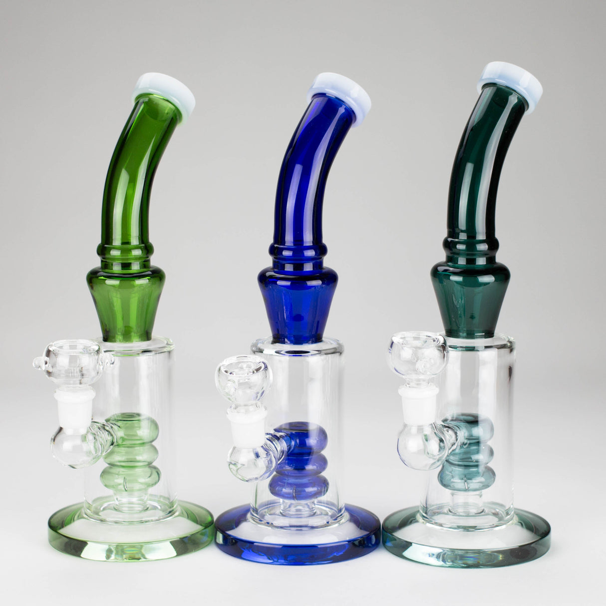 10" Bent Neck Glass Bong – Water Diffuser (Color May Vary) Glass Bong Bongzie Smokes