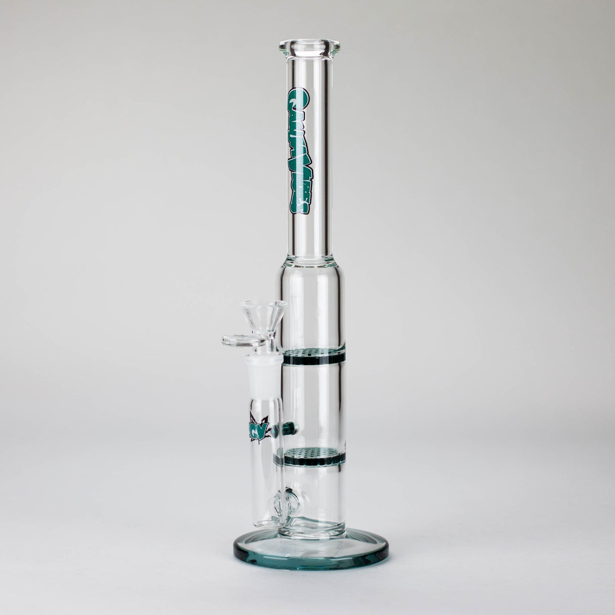 Ganjavibes | 11" Double Honeycomb Percolator Glass Bong Glass Bong Maple Craft Inc Teal