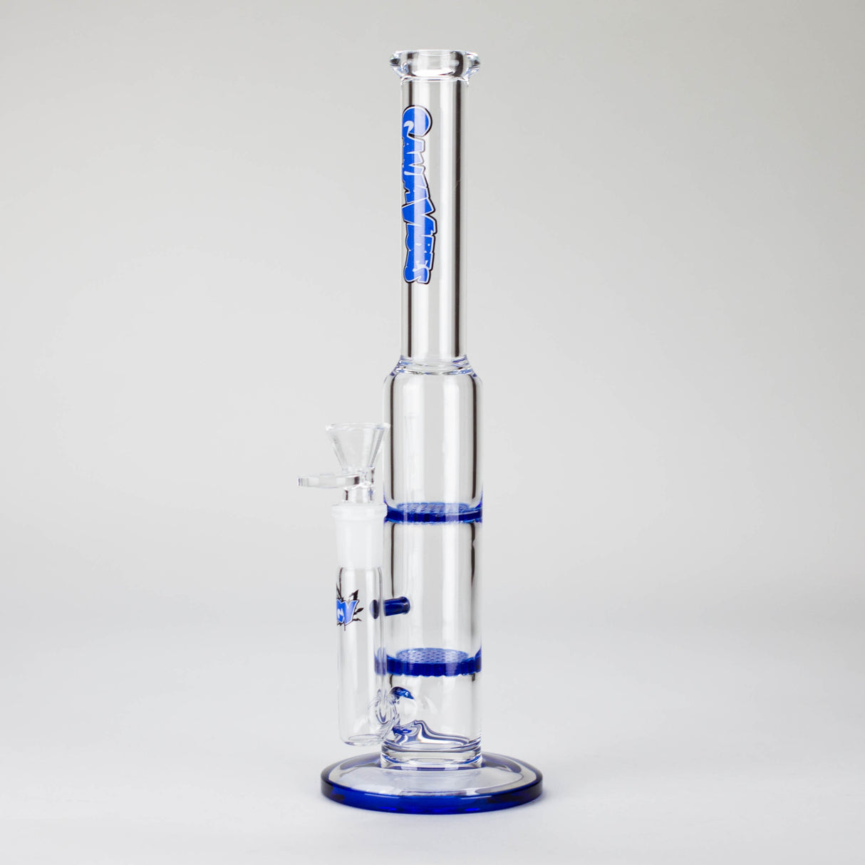 Ganjavibes | 11" Double Honeycomb Percolator Glass Bong Glass Bong Maple Craft Inc Blue